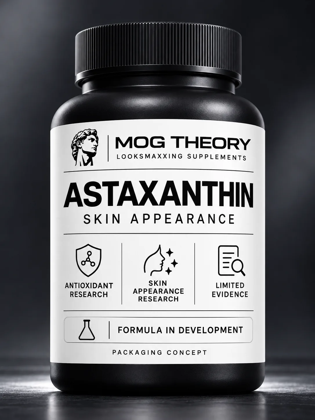 Astaxanthin packaging concept — skin appearance